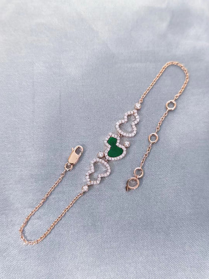 WuluWulu small bracelet in 18K rose gold set with jade and diamonds