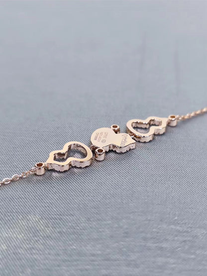 WuluWulu small bracelet in 18K rose gold set with jade and diamonds